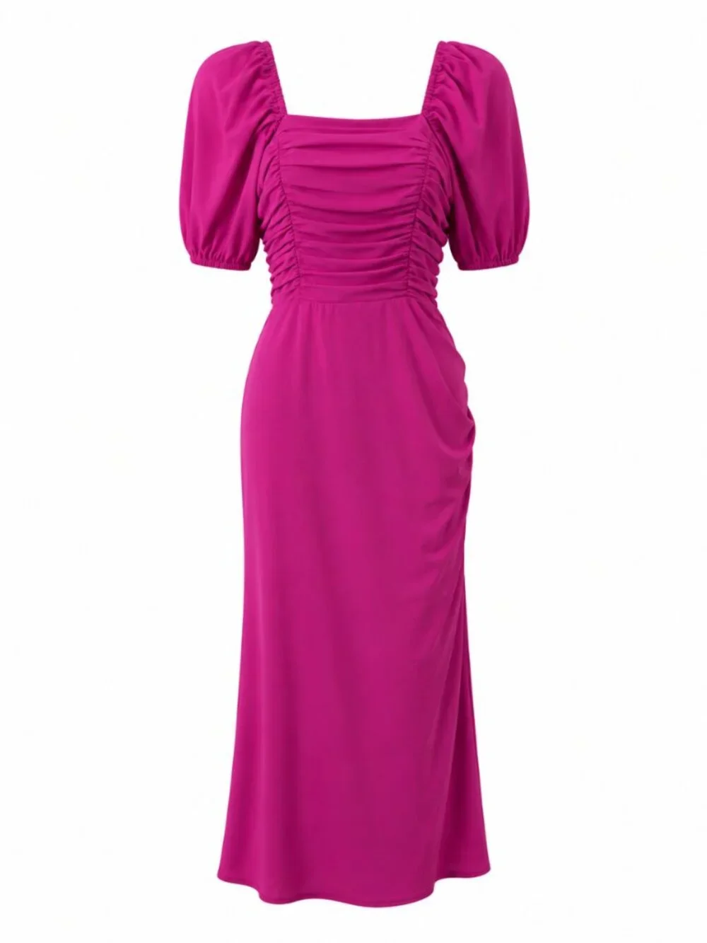 french connection pink midi dress French Connection Adaline Satin One Shoulder Midi Dress Hot Pink NWT Sz 0 Party